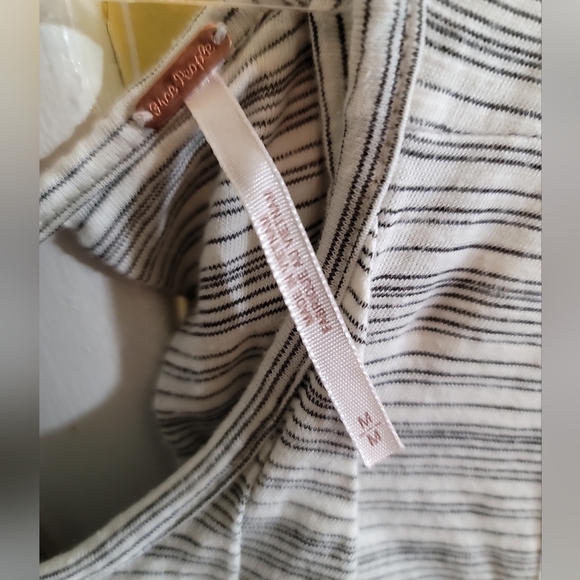 Free People Turn It Up Tank Top Medium Casual Swing Top Tie Back Subtle Stripe - Picture 5 of 8